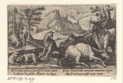 Psamathe convierte al lobo en mármol Metamorfosis de Ovidio (título de la serie) de Crispijn van de Passe (I)