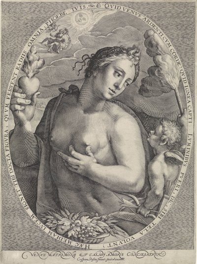 venus en amor Venus Matrimonij y Calidj Amoris Conciliatrix (título sobre el objeto) Diana, Venus en Aurora (título de serie) de Crispijn van de Passe (I)