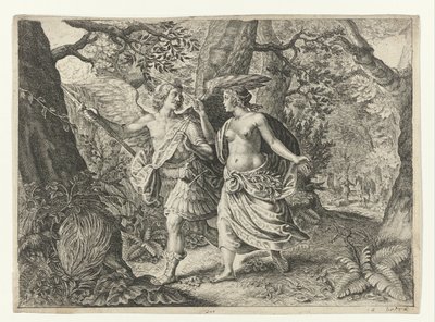 Circe convierte a Picus en un pájaro carpintero
Metamorfosis de Ovidio (título de la serie) de Crispijn van de Passe (II) (after)