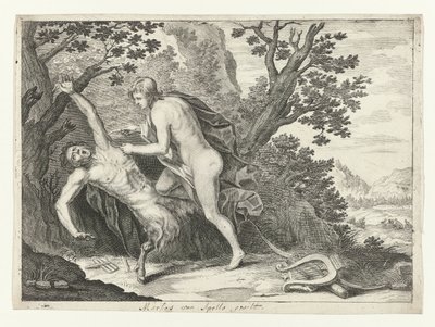 Apolo acolcha a Marsyas de Crispijn van de Passe (II) (attributed to)