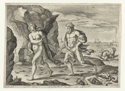 Coronis y Neptuno
Metamorfosis de Ovidio (título de la serie) de Crispijn van de Passe (II)