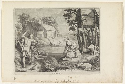 Leto (Latona) convierte a los licios en ranas Metamorfosis de Ovidio (título de la serie) de Crispijn van de Passe (II)