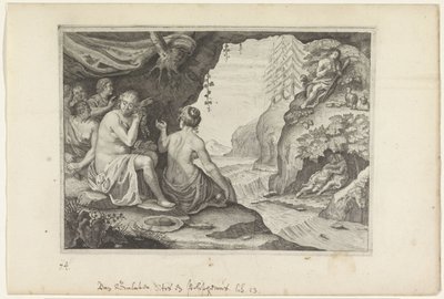 Polifemo y Acis aman a Galatea Metamorfosis de Ovidio (título de la serie) de Crispijn van de Passe (II)
