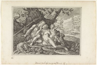 Venus advierte a Adonis Metamorfosis de Ovidio (título de la serie) de Crispijn van de Passe (II)