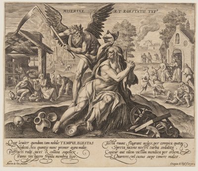 Miseriae est Egestatis Typus, del Tiempo con Virtudes y Vicios de Crispijn van de Passe I