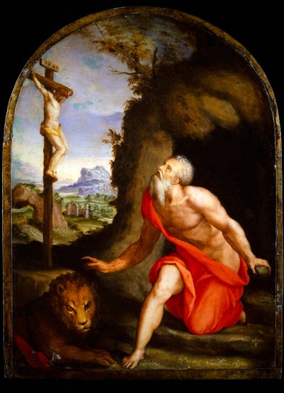 San Jerónimo (óleo sobre cobre plateado) de Cristofano Allori