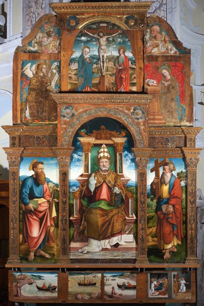 Políptico de San Pedro en la cátedra de Cristoforo (fl.1525 1578) (attr.to) Pancalino