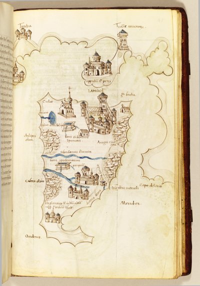 Mapa, ilustración de "El Libro de las Islas del Archipiélago" de Cristoforo Buondelmonti