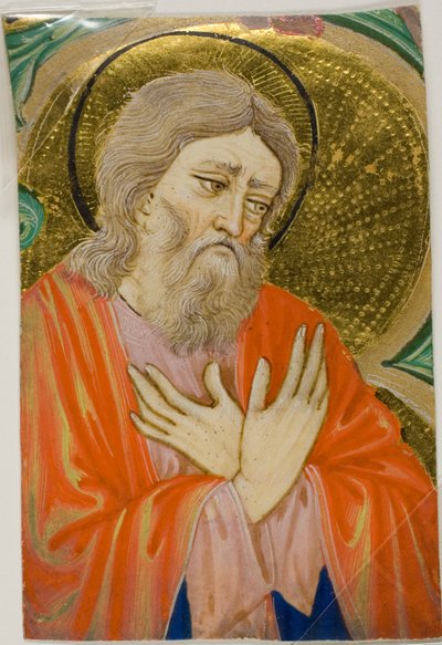 Santo en una inicial historiada de un libro de coro de Cristoforo Cortese