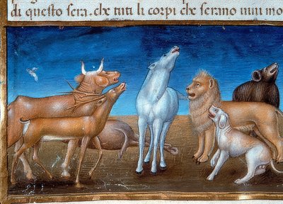 El fin del mundo: Y las estrellas caerán del cielo y los animales tendrán miedo (c.149v). 1476 de Cristoforo De Predis