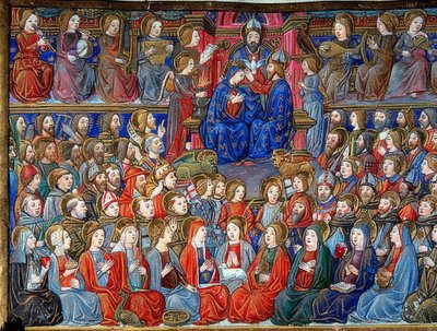 La coronación de María (c.151v). 1476 de Cristoforo De Predis