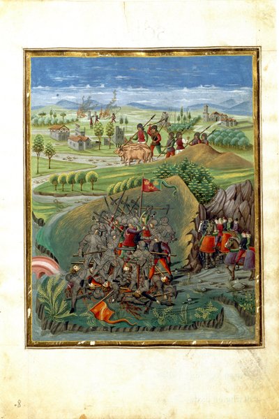 Influencia del planeta Marte: escena de guerra de Cristoforo De Predis