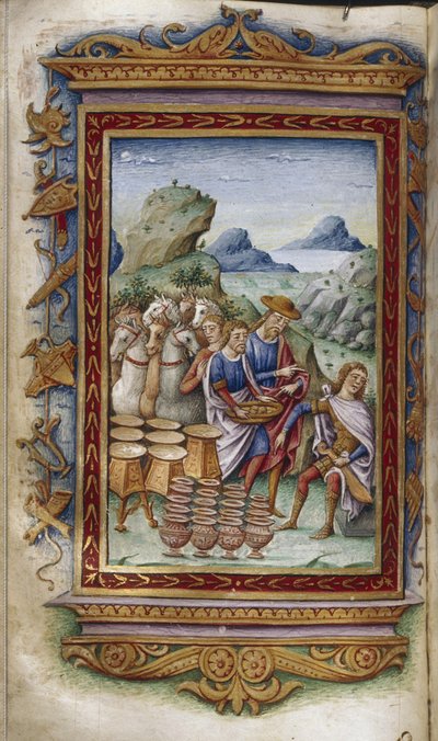 Aquiles rechazando regalos Ilustración para Las Heroidas de Ovidio, 1485-1499 de Cristoforo Majorana