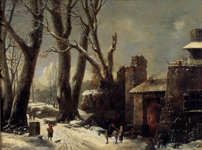 Una primera nevada en el cuadro de Piemont de Cesar Van Loo (1743-1821) de César van Loo