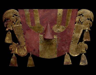 Máscara de momia pintada de Culture Chimu