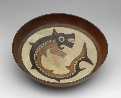 Cuenco con una deidad de la ballena asesina de Culture Nazca