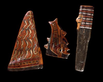Arte precolombino, civilización Nazca: instrumentos musicales de madera de Culture Nazca