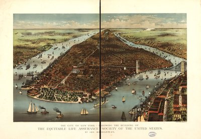 La ciudad de Nueva York. de Currier and Ives Equitable Life Assurance Society Of The United States