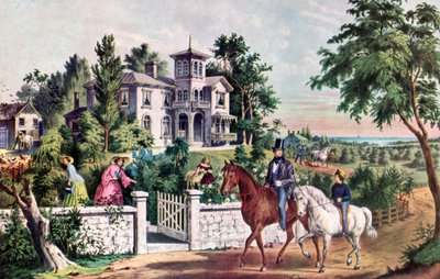Vida campestre americana, mañana de mayo, 1855 de Currier and Ives