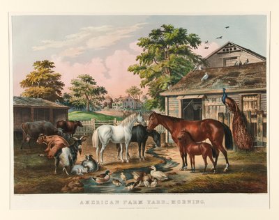 American Farm Yard - Mañana de Currier and Ives