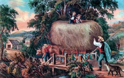 Tiempo de heno, la última carga, 1868 de Currier and Ives