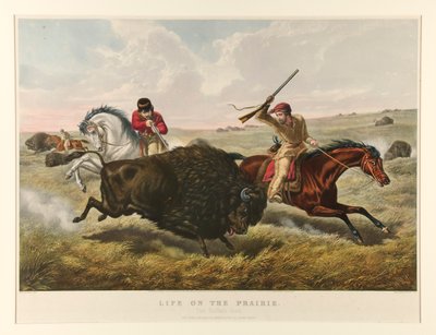 La vida en la pradera: la caza del búfalo de Currier and Ives