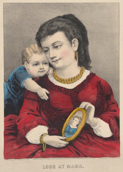 mira a mamá de Currier and Ives