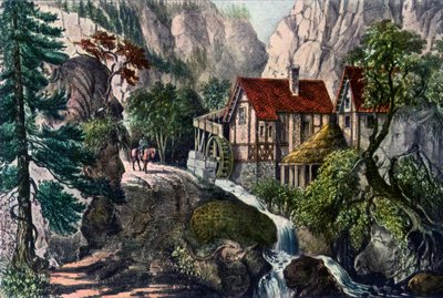 Viejo Molino Suizo, 1872 de Currier and Ives