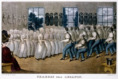 Shakers cerca de Líbano, c1870 de Currier and Ives