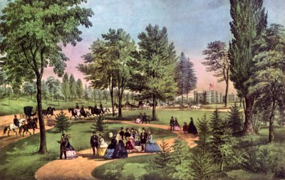 El Paseo, Central Park, 1862 de Currier and Ives