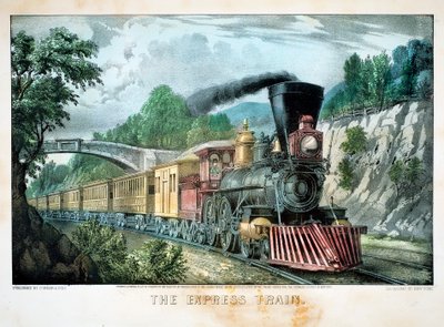 El Tren Expreso, EE.UU., 1870 de Currier and Ives