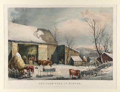 El corral en invierno de Currier and Ives