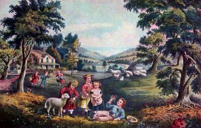 La temporada de la alegría, infancia, 1868 de Currier and Ives