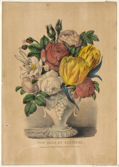El jarrón de flores de Currier and Ives