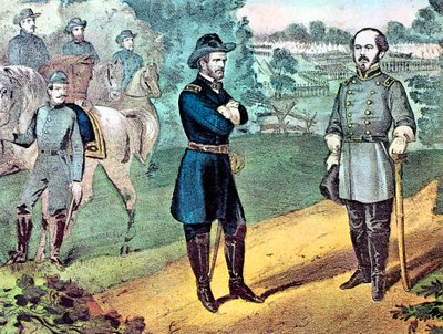 La rendición de las fuerzas confederadas en Carolina del Norte, Guerra Civil Americana, 1865 de Currier and Ives