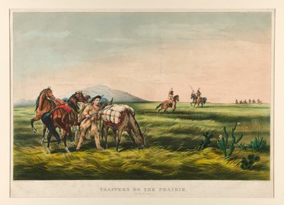 Tramperos en la pradera / ¿Paz o guerra? de Currier and Ives
