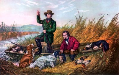 Caza de patos salvajes, 1854 de Currier and Ives