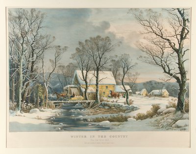 Invierno en el campo, The Old Grist Mill de Currier and Ives