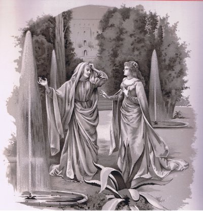 Julieta. ¡No, no! Pero todo esto lo sabía. (ilustración de Romeo y Julieta) de Curtazzo Curtazzo
