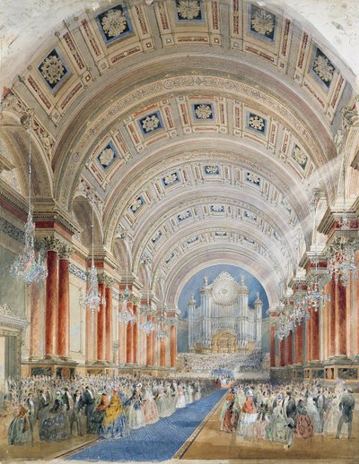 Perspectiva Interior, Ayuntamiento de Leeds de Cuthbert Brodrick