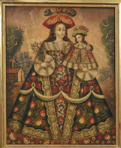 La Virgen de los Peregrinos y el Niño de Cuzco School
