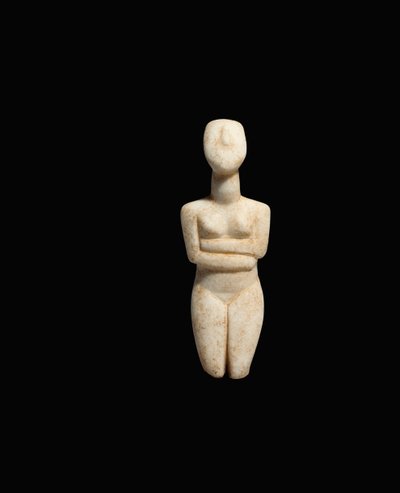 Figura femenina reclinada, variedad temprana de Spedos, Cicládico Temprano II, c.2600-2500 a.C. (mármol) de Cycladic Cycladic