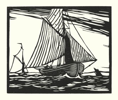 Barcos y barcazas de pesca: Smack de pesca, principios del siglo XIX (xilografía) de Cyril A. Wilkinson