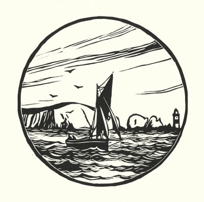 Barcos de pesca y barcazas: Itchen Ferry Boat (xilografía) de Cyril A. Wilkinson