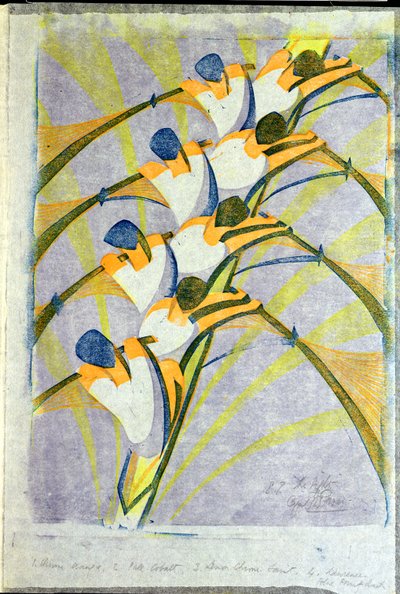Los ocho, c.1930 (linograbado) de Cyril Edward Power