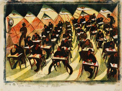 La sala de examen, c. 1934 (linograbado impreso en colores sobre fino Japón) de Cyril Edward Power