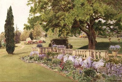 Jardines formales vistos desde el borde herbáceo de Cyril Ward