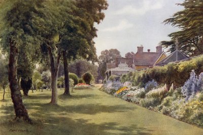 Frontera herbácea, Osborne Cottage (litografia en color) de Cyril Ward