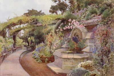 The Time of Roses, Fountain Terrace, Norman Tower Garden (litografia en color) de Cyril Ward