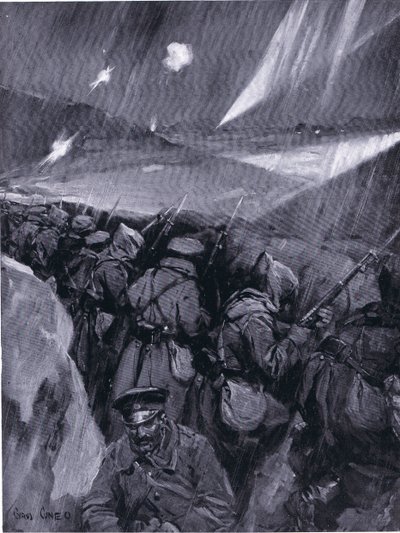 Los búlgaros sitiando Adrianópolis (1912-1913) Guerra de los Balcanes, de la Historia de las Naciones de Hutchinson (Volumen 4) publicada por Hutchinson, c. 1920 de Cyrus Cuneo